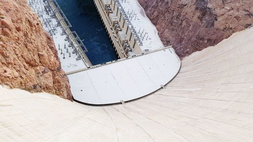 High angle view of dam