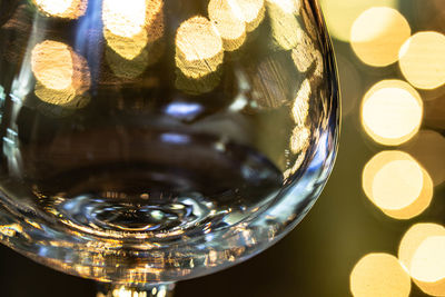 High angle view of wine glass on table