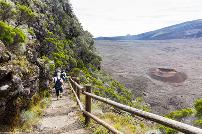 People walking on footpath