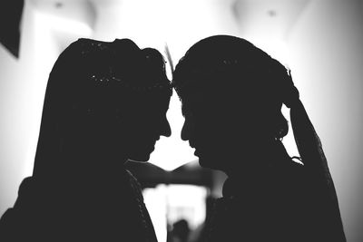 Close-up of couple kissing