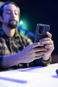 Man using mobile phone