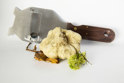 High angle view of food on table