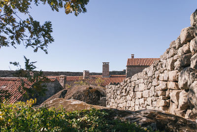 Low angle view of castle against clear sky