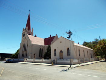 View of church against blue sky