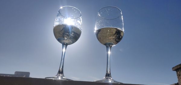 Close-up of wineglass on table