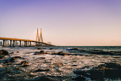 Suspension bridge over sea