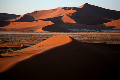 Sand dunes in a desert