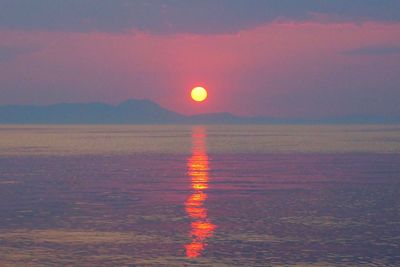 Scenic view of sunset over sea