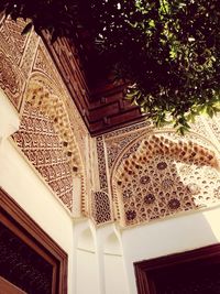 Low angle view of ornate ceiling