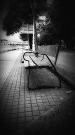 Empty benches in the dark