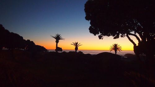 Scenic view of sunset over sea