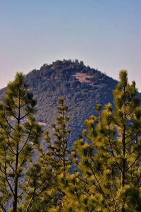 Scenic view of mountains against clear sky