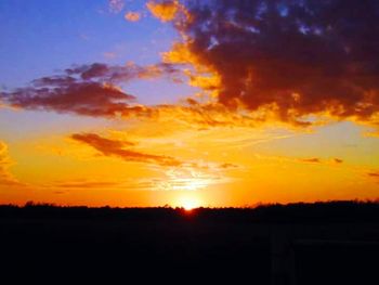 Scenic view of landscape against sky during sunset