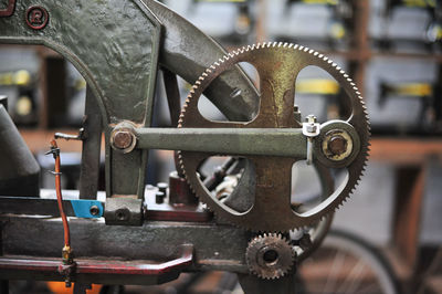 Close-up of old machinery