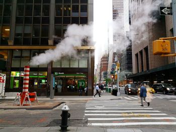 People crossing street in new york city