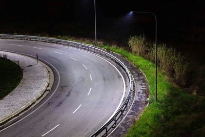 View of road at night