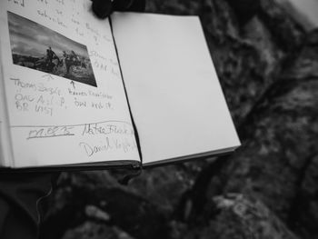 Close-up of open book