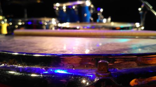 Close-up of illuminated music concert