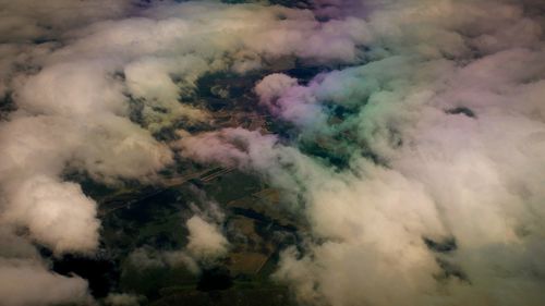 Aerial view of dramatic sky