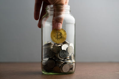 Low section of person wearing mask