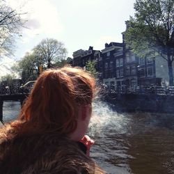 Young woman in water