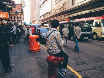 Person standing on city street