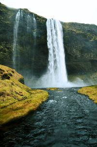 Scenic view of waterfall