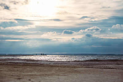 Scenic view of beach against sky