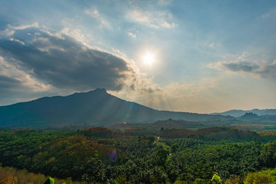 Scenic view of mountains against sky