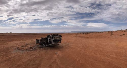 Scenic view of desert against sky