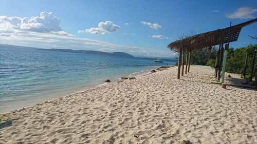 Scenic view of beach against sky