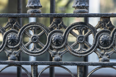 Close-up of metal fence