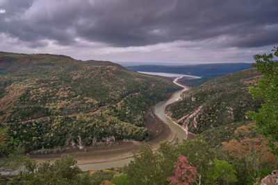 High angle view of landscape against sky