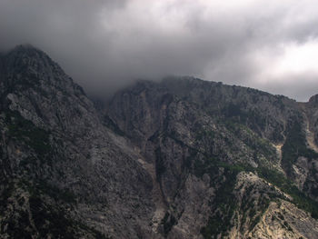 Scenic view of rocky mountains against sky