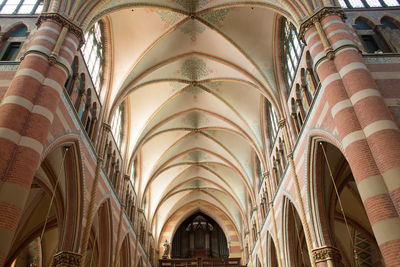 Low angle view of ceiling of historic building