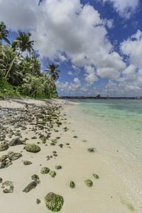 Scenic view of beach against sky
