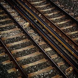 Railroad tracks at railroad station