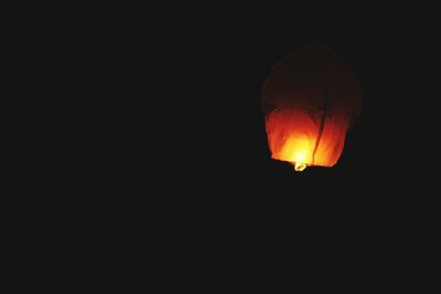 Illuminated lamp at night