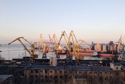 Cranes at construction site