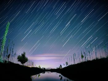 Rural landscape at night