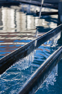 Scenic view of boat in water