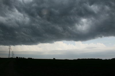 Scenic view of landscape against cloudy sky