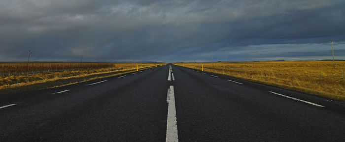 Panoramic view of road in iceland