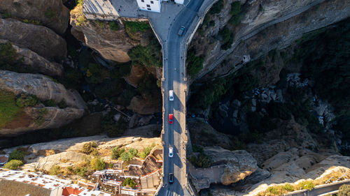 High angle view of rock formations