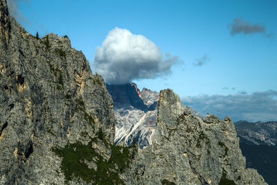 Sesto dolomite panorama in trentino alps, italy