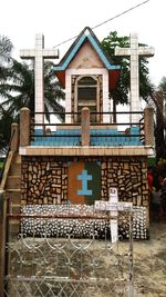 Exterior of house against sky during winter