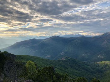 Scenic view of mountains against sky