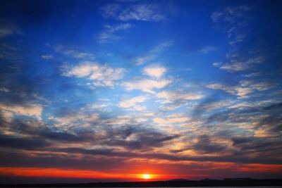 Scenic view of dramatic sky during sunset