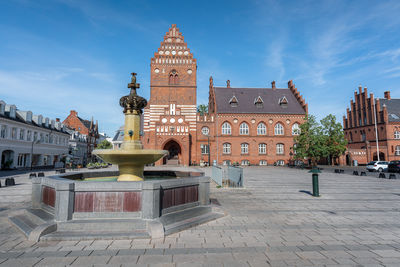 Low angle view of historic building against sky