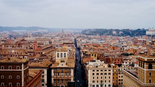 High angle view of townscape against sky